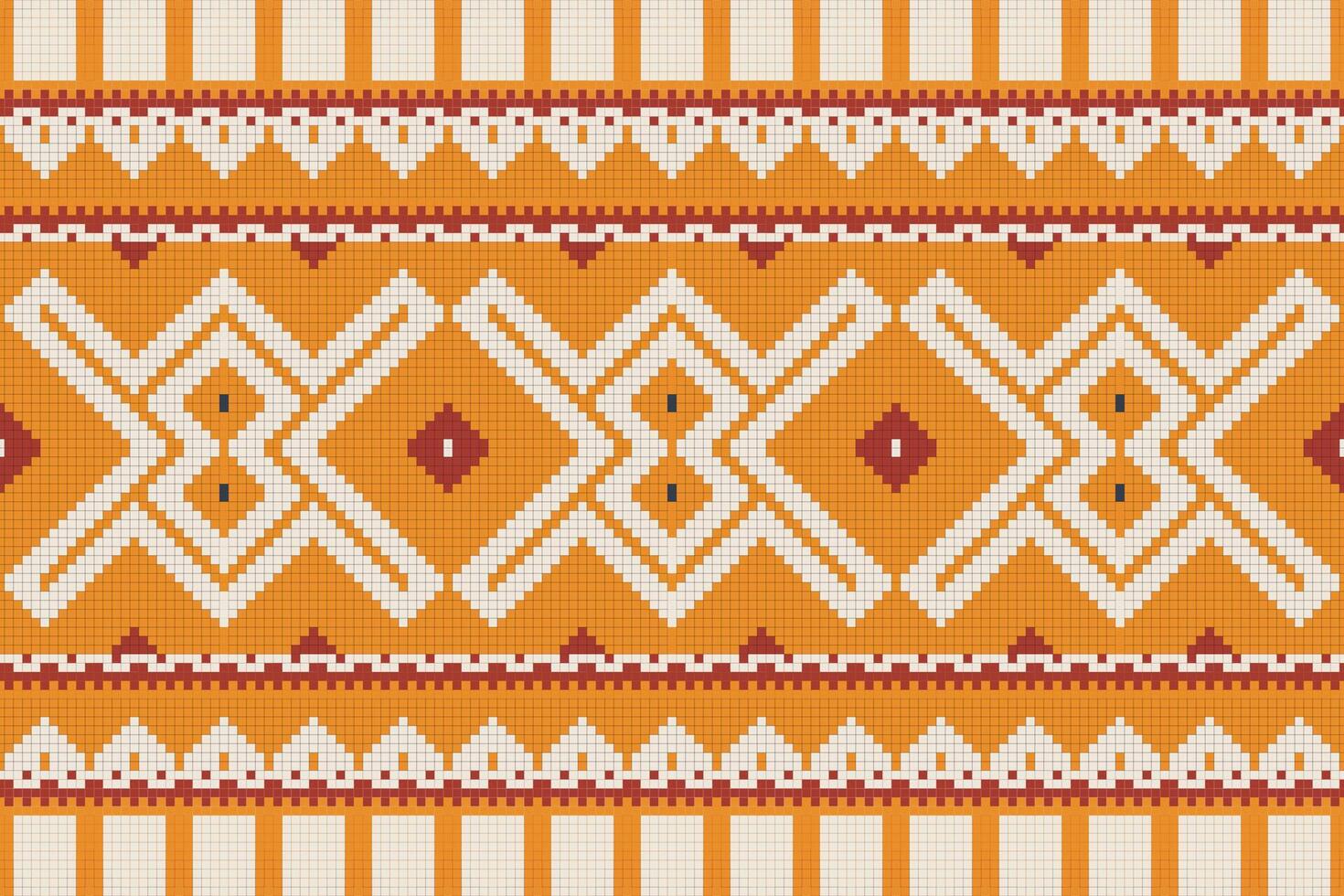 Motif Ikat Paisley Embroidery Background. Ikat Pattern Geometric Ethnic Oriental Pattern traditional.aztec Style Abstract illustration.design for Texture,fabric,clothing,wrapping,sarong. vector