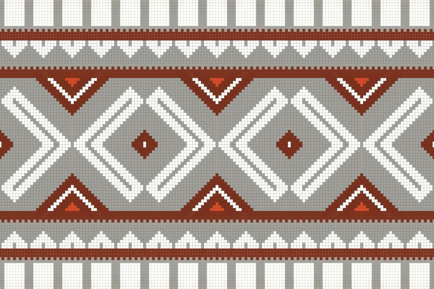 Motif Ikat Seamless Pattern Embroidery Background. Ikat Stripes Geometric Ethnic Oriental Pattern Traditional. Ikat Aztec Style Abstract Design for Print Texture,fabric,saree,sari,carpet. vector