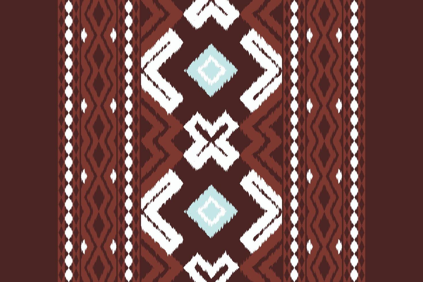 Ikat Floral Paisley Embroidery Background. Ikat Fabric Geometric Ethnic Oriental Pattern traditional.aztec Style Abstract illustration.design for Texture,fabric,clothing,wrapping,sarong. vector