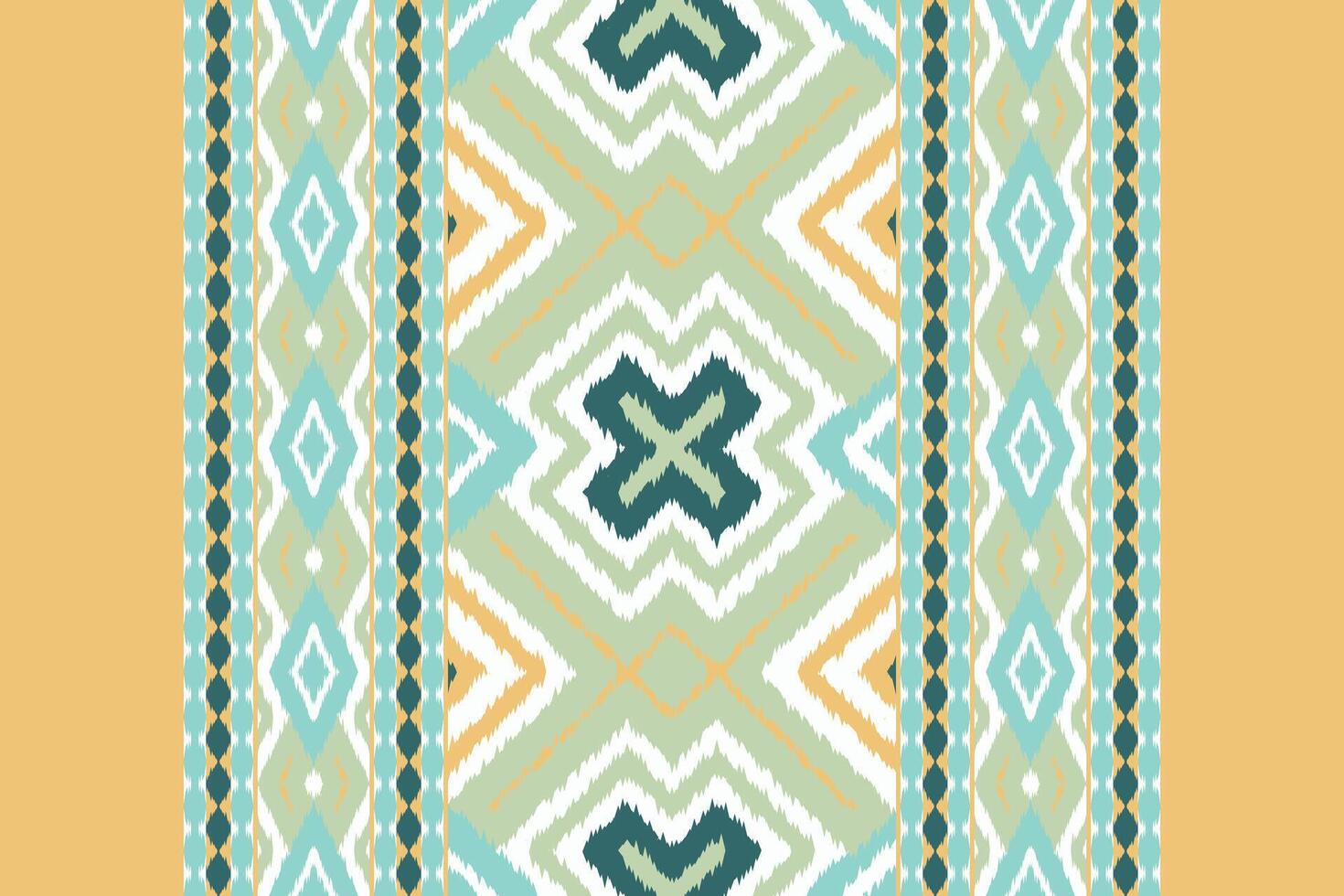 Ikat Floral Paisley Embroidery Background. Ikat Triangle Geometric Ethnic Oriental Pattern traditional.aztec Style Abstract illustration.design for Texture,fabric,clothing,wrapping,sarong. vector
