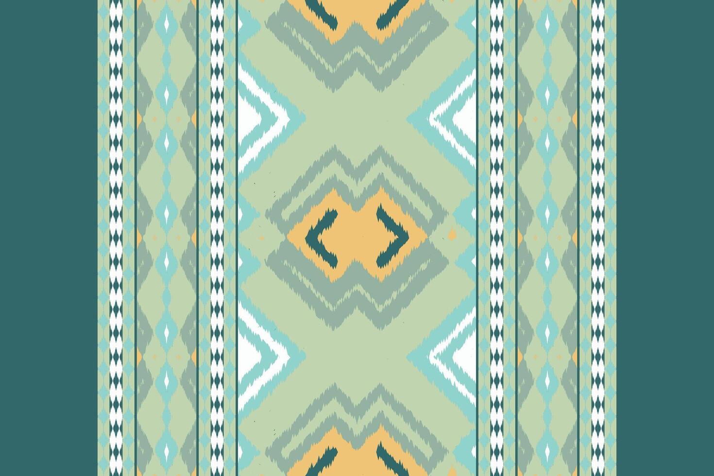 Ikat Damask Paisley Embroidery Background. Ikat Designs Geometric Ethnic Oriental Pattern traditional.aztec Style Abstract illustration.design for Texture,fabric,clothing,wrapping,sarong. vector