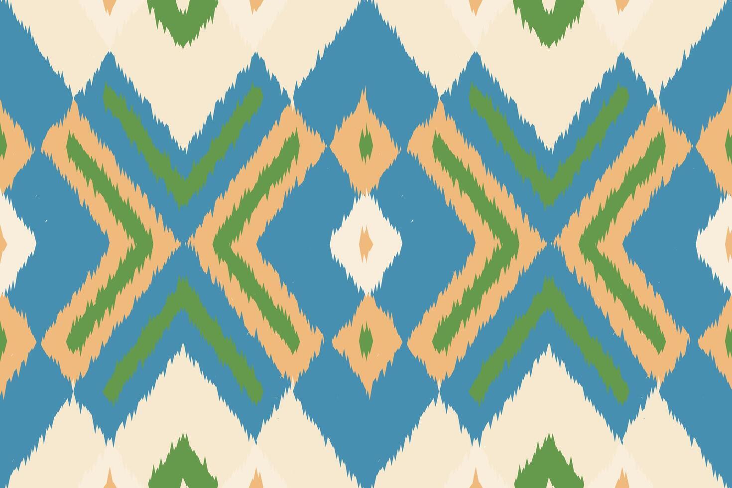 Ikat Fabric Paisley Embroidery Background. Ikat Seamless Pattern Geometric Ethnic Oriental Pattern traditional.aztec Style Abstract design for Texture,fabric,clothing,wrapping,sarong. vector