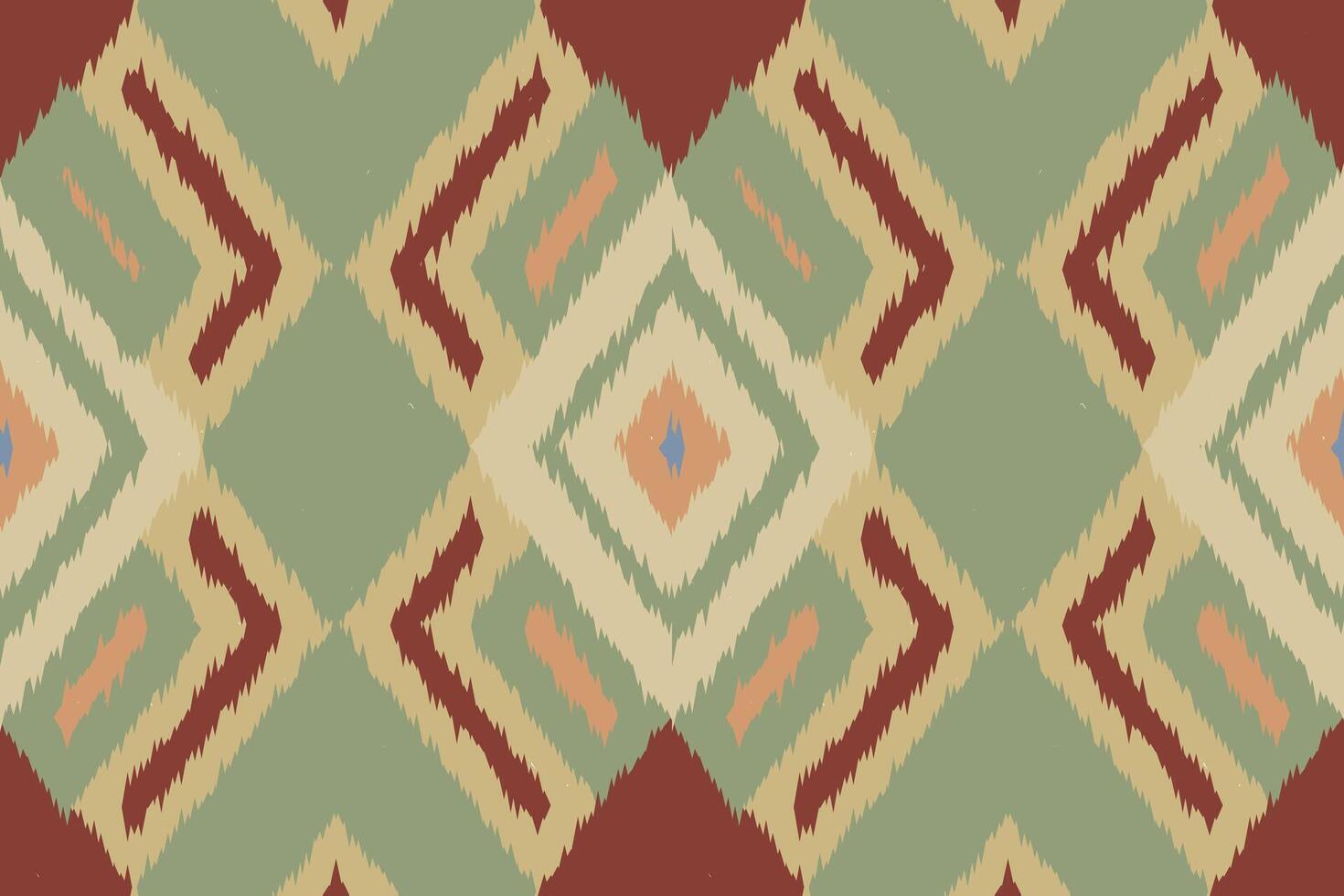 Ikat Damask Paisley Embroidery Background. Ikat Diamond Geometric Ethnic Oriental Pattern traditional.aztec Style Abstract illustration.design for Texture,fabric,clothing,wrapping,sarong. vector