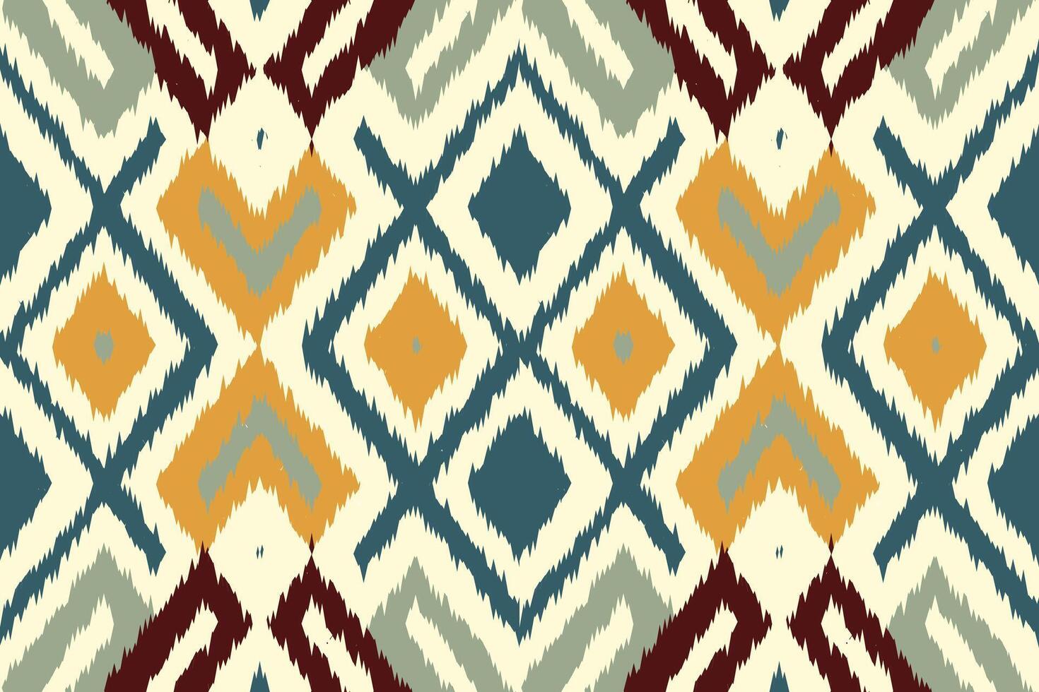 Ikat Damask Embroidery Background. Ikat Stripe Geometric Ethnic Oriental Pattern traditional.aztec Style Abstract illustration.design for Texture,fabric,clothing,wrapping,sarong. vector