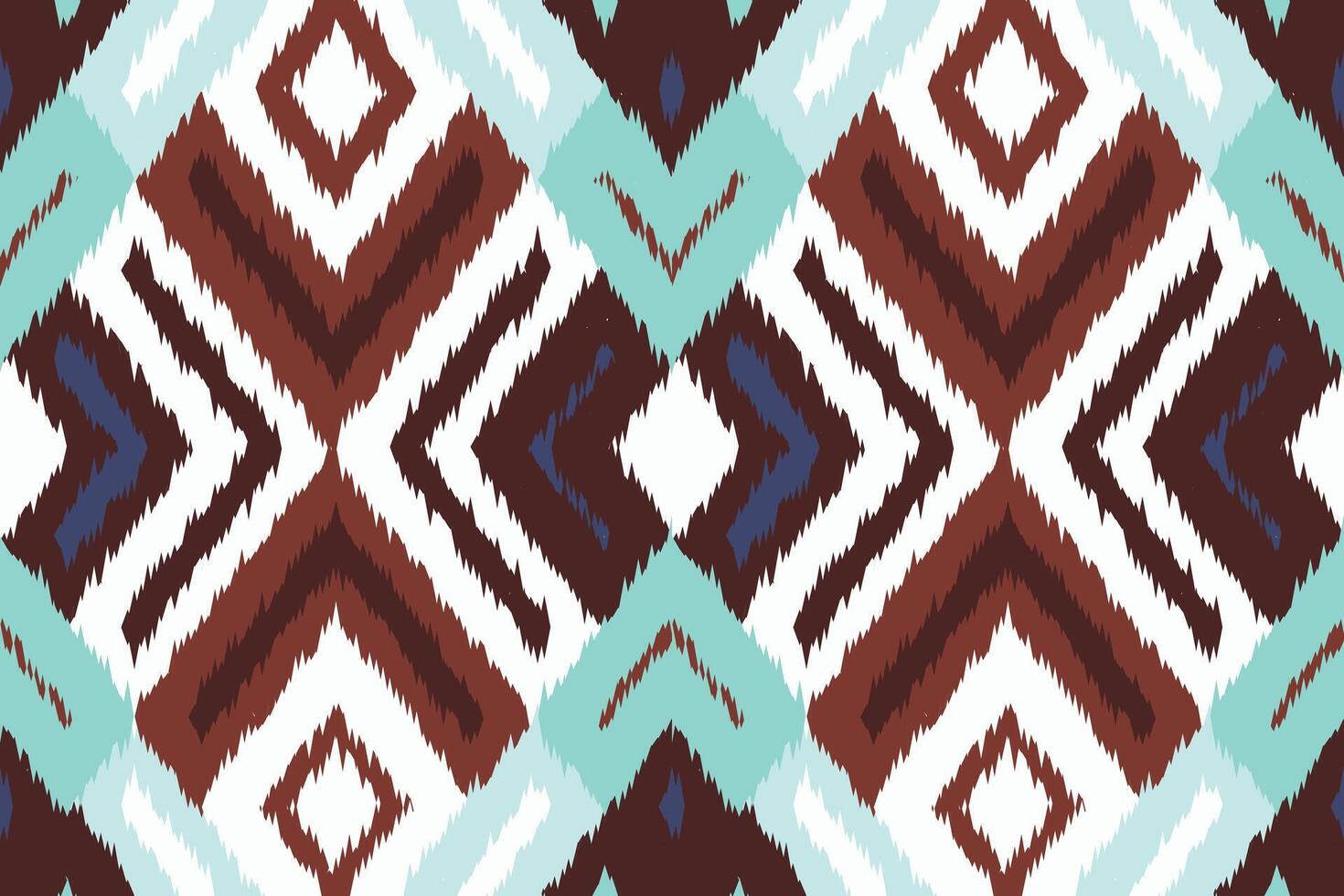 Ikat Damask Embroidery Background. Ikat Damask Geometric Ethnic Oriental Pattern Traditional. Ikat Aztec Style Abstract Design for Print Texture,fabric,saree,sari,carpet. vector