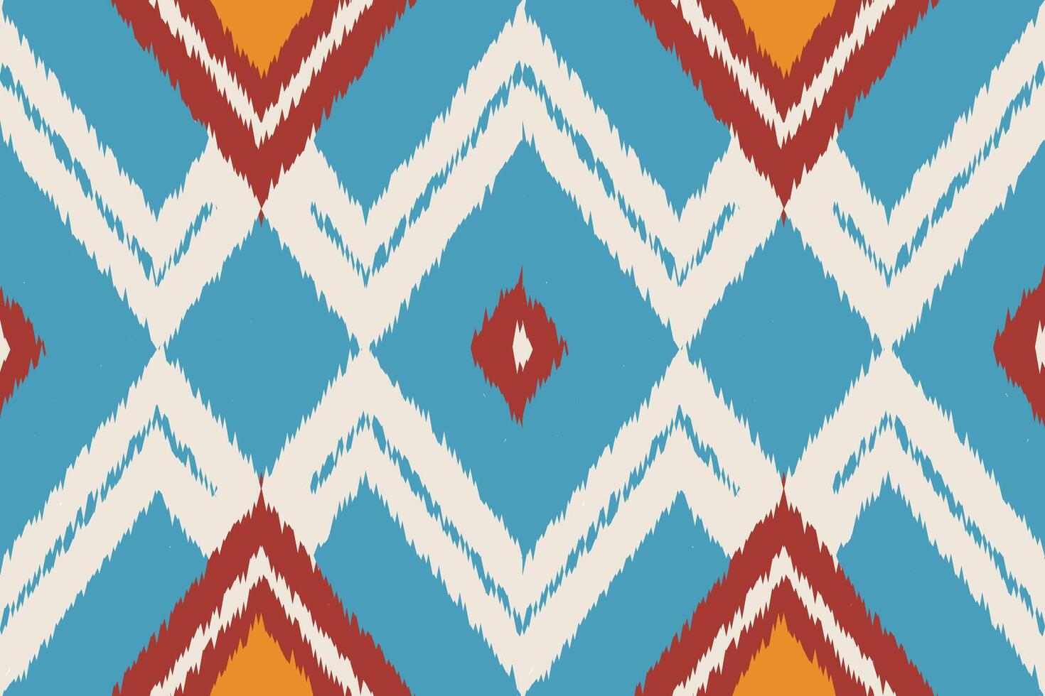Motif Ikat Paisley Embroidery Background. Ikat Frame Geometric Ethnic Oriental Pattern traditional.aztec Style Abstract illustration.design for Texture,fabric,clothing,wrapping,sarong. vector