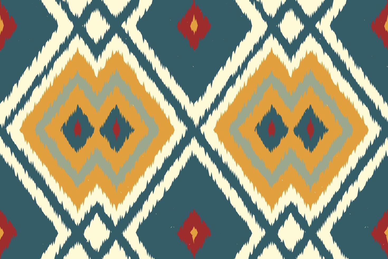 Motif Ikat Seamless Pattern Embroidery Background. Ikat Geometric Ethnic Oriental Pattern traditional.aztec Style Abstract design for Texture,fabric,clothing,wrapping,sarong. vector