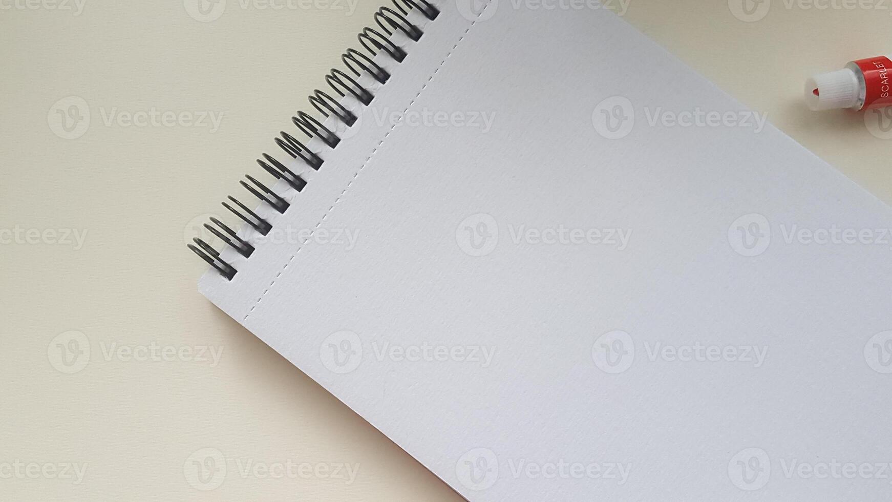 Notebook with spiral Notebook template mock up for artwork. photo