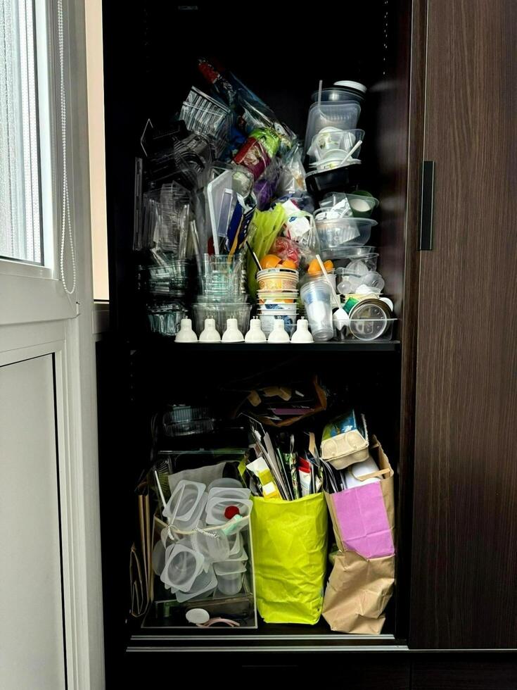 Household kitchen waste sorting system. Waste Recycling, recyclable materials. photo