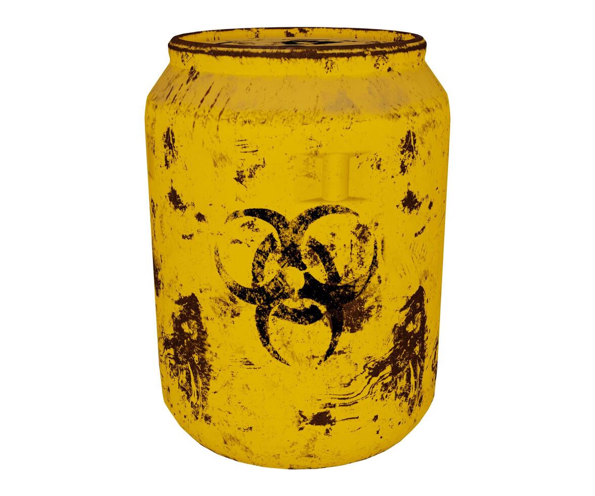 3d rendering industrial radioactive barrel photo