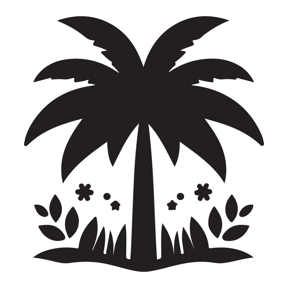 palm icon, palm icon on white background, Palm tree silhouette icon. simple flat illustration, Palm tree summer logo, coconut tree icon. vector