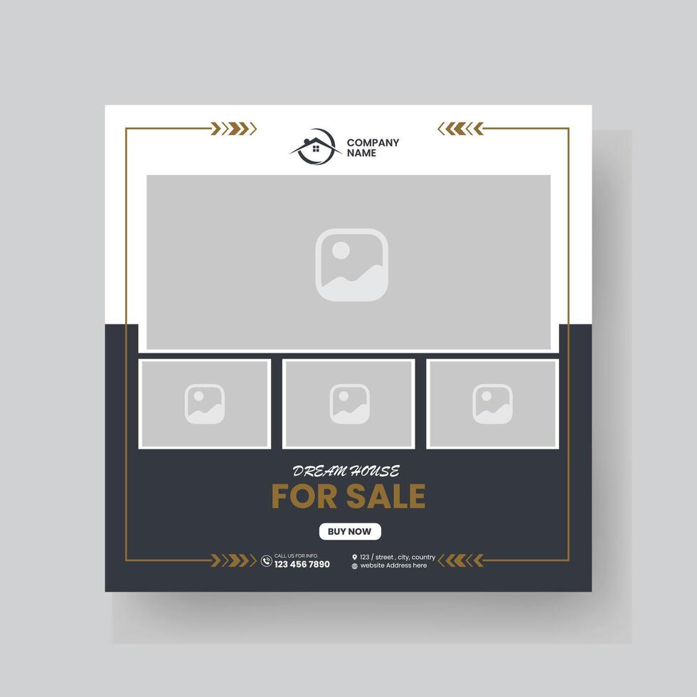 Modern Real state Home rent social media post Sale or carousel design template vector