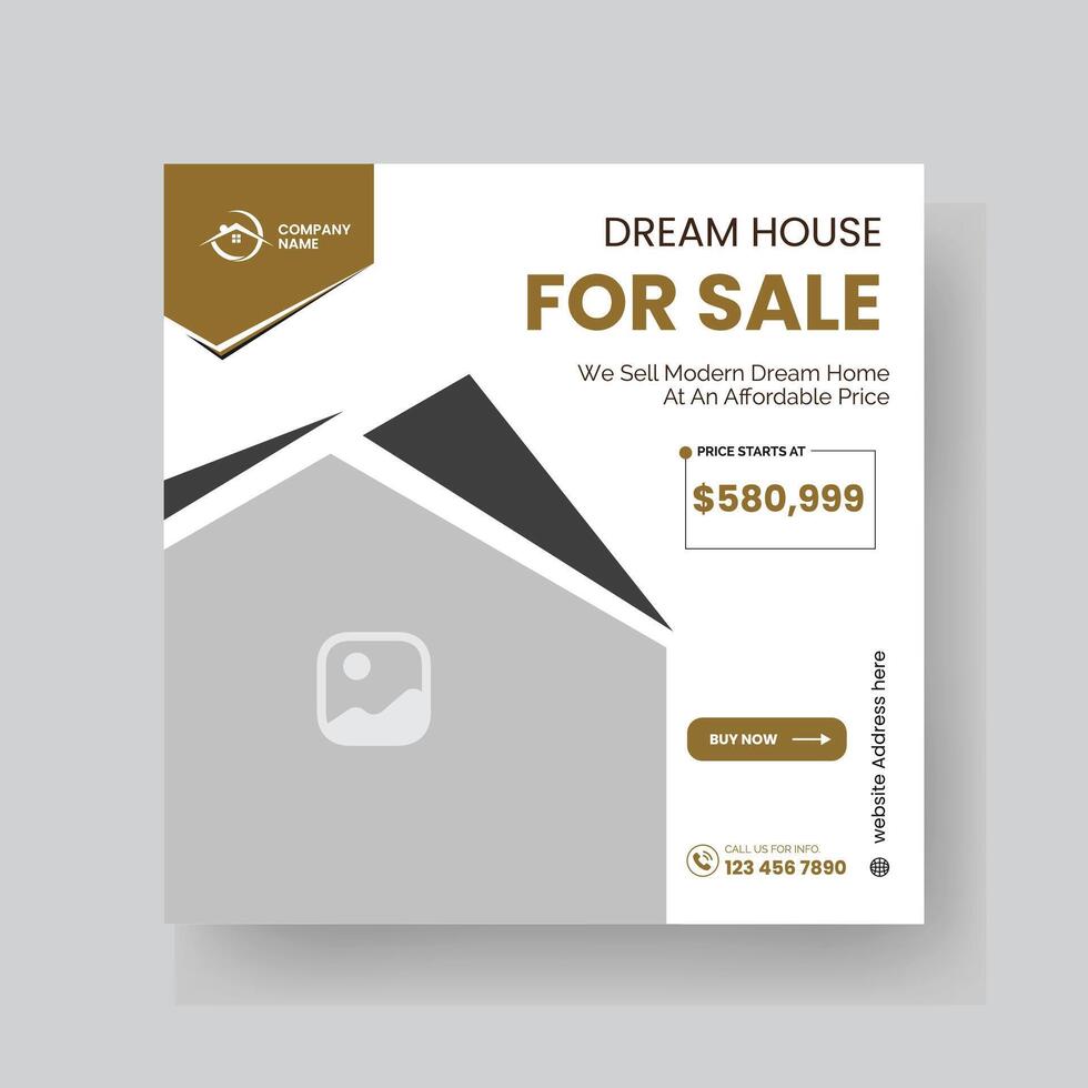 Modern Real state Home rent social media post Sale or carousel design template vector