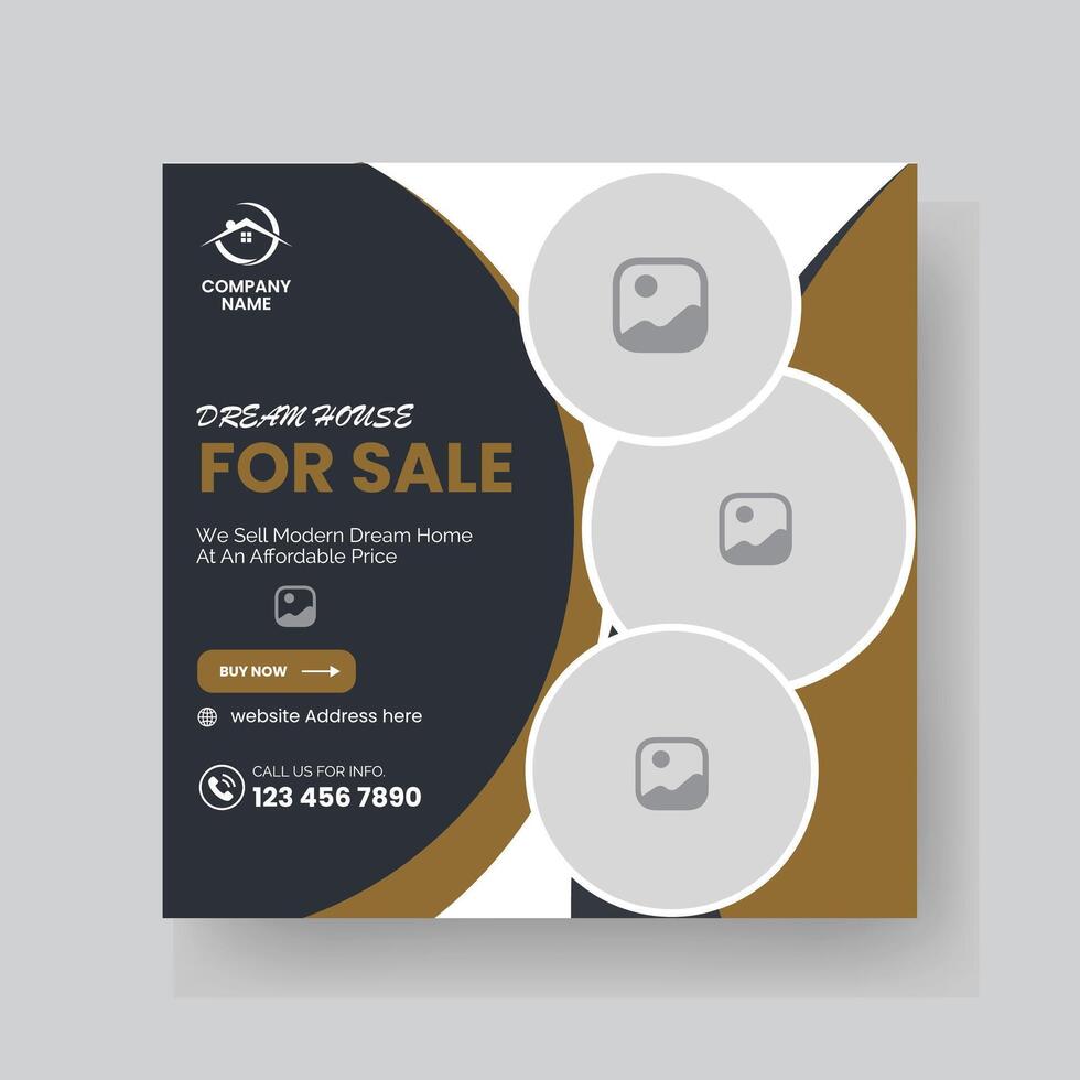 Modern Real state Home rent social media post Sale or carousel design template vector
