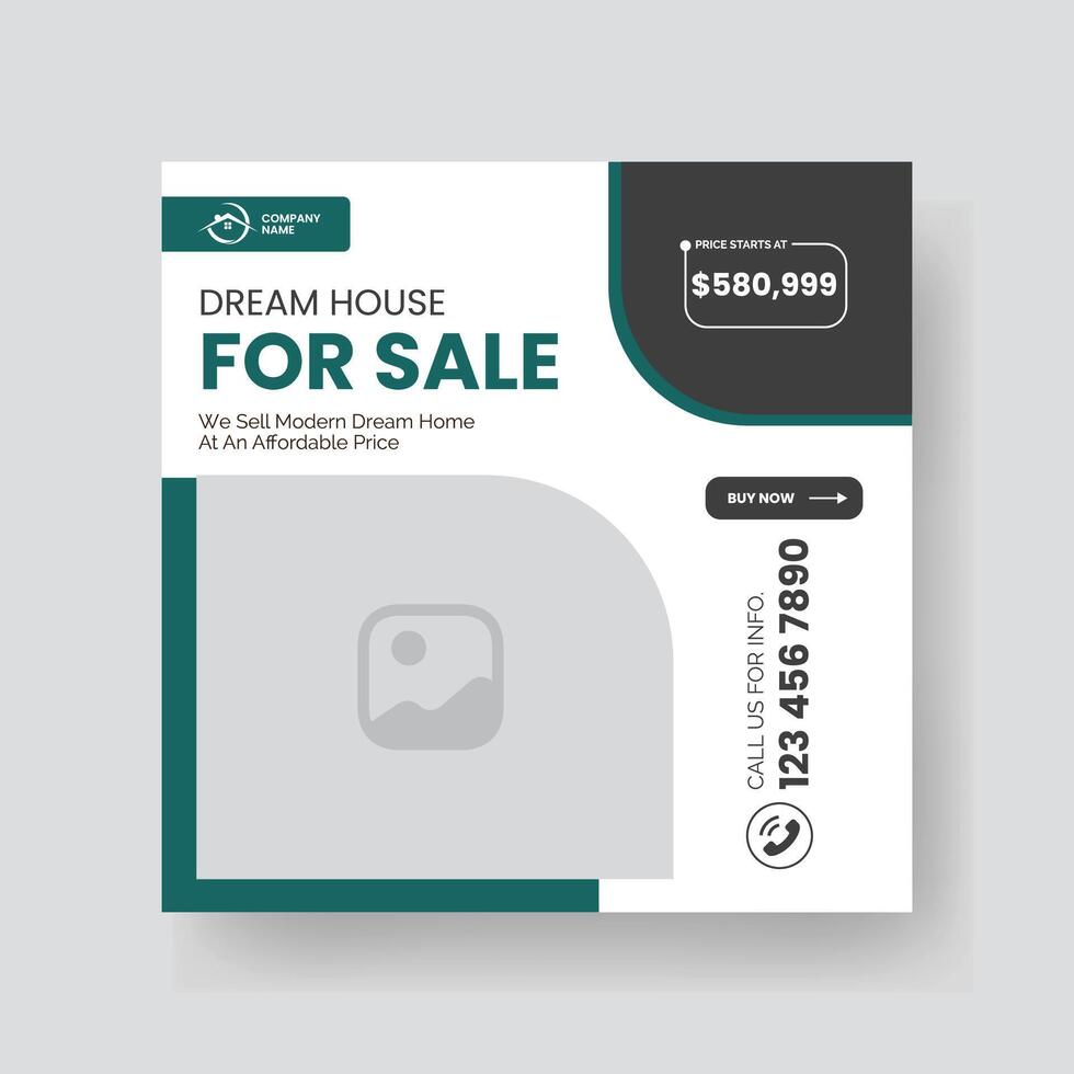 Modern Real state Home rent social media post Sale or carousel design template vector
