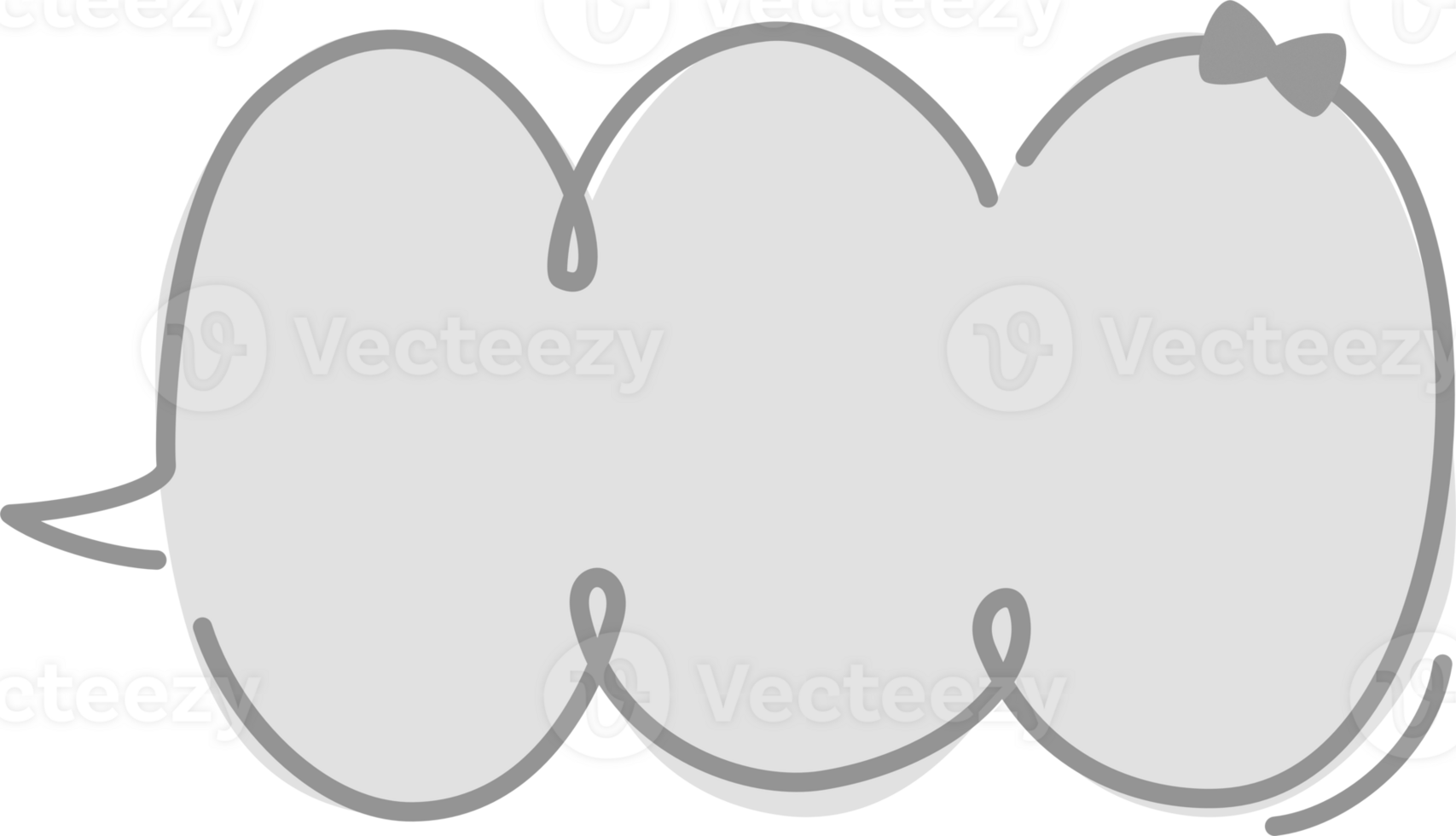 Hand draw doodle minimal speech bubble balloon, icon sticker memo keyword planner text box banner png