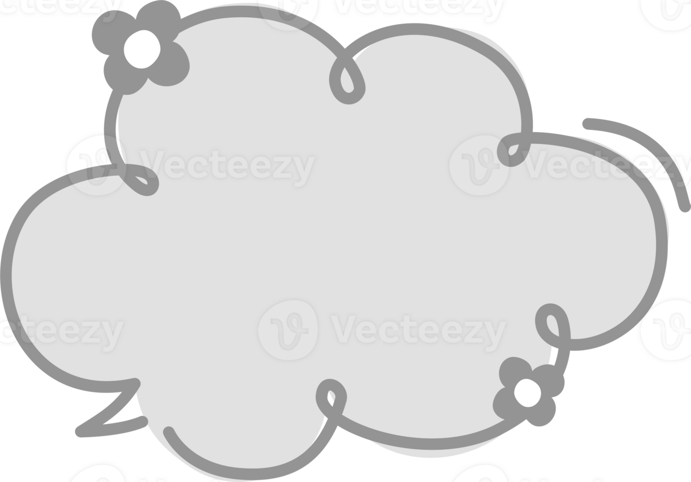 Hand draw doodle minimal speech bubble balloon, icon sticker memo keyword planner text box banner png