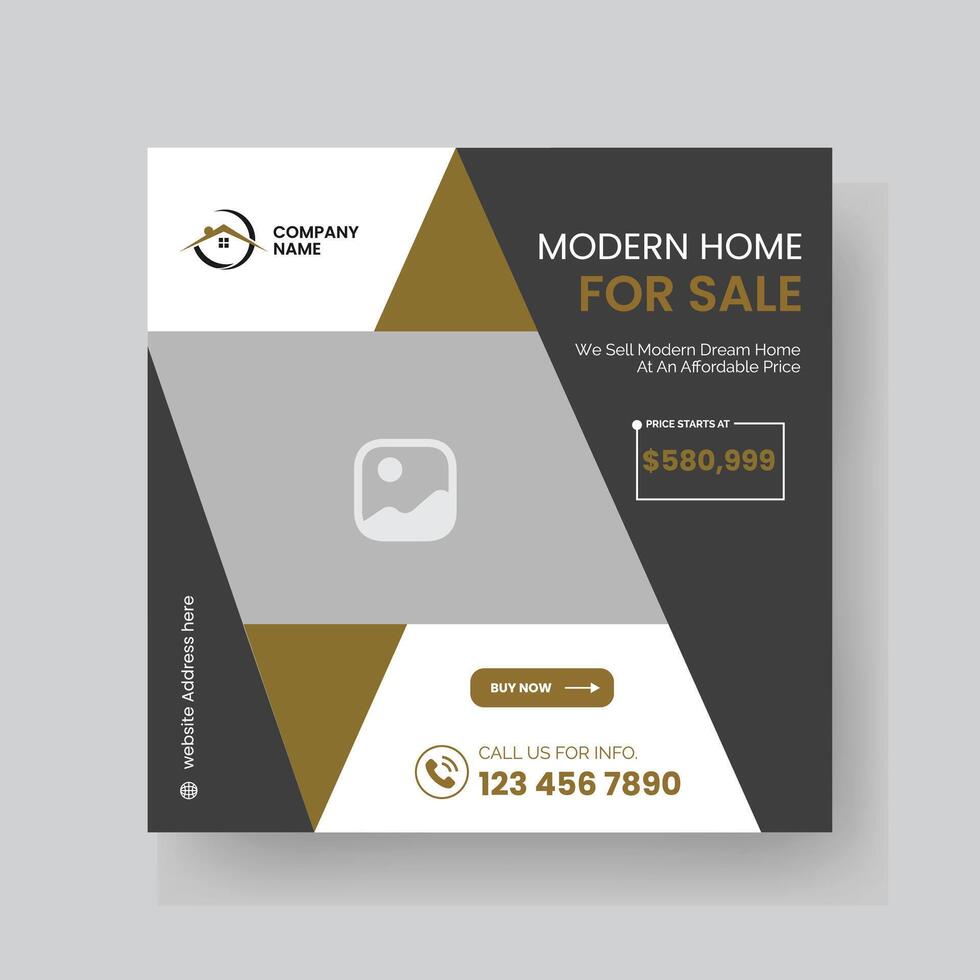 Modern Real state Home rent social media post Sale or carousel design template vector