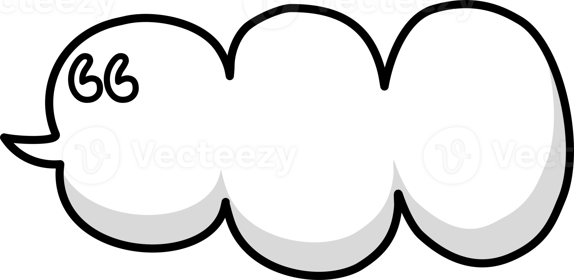 Black and white color speech bubble balloon with quotation marks, icon sticker memo keyword planner text box banner png