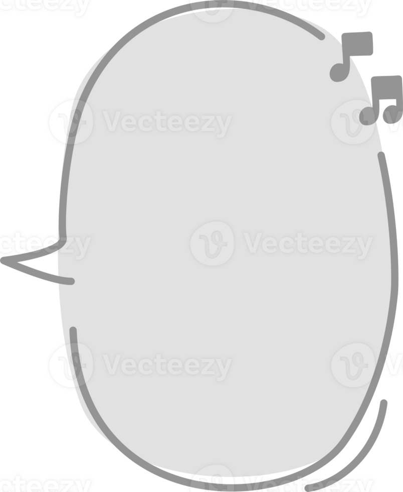 Hand draw doodle minimal speech bubble balloon, icon sticker memo keyword planner text box banner png