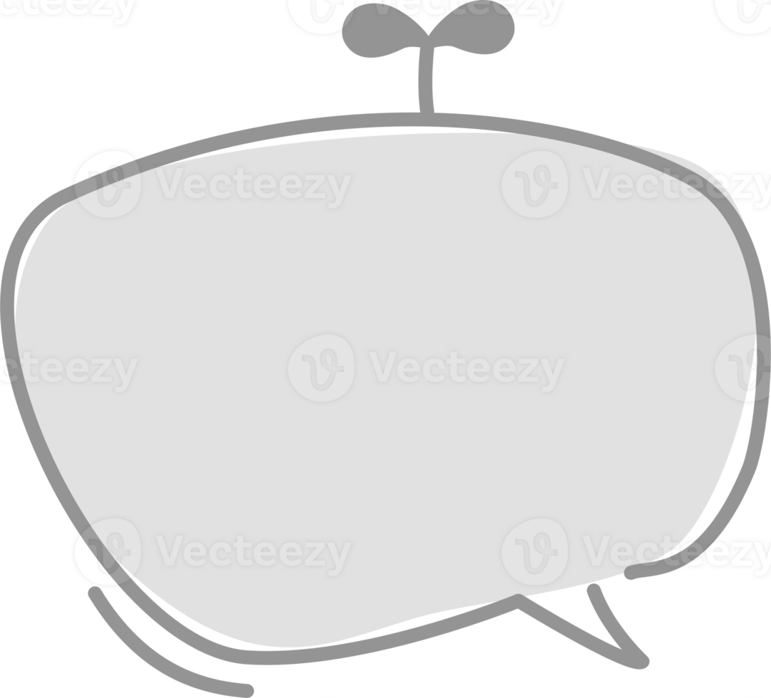 Hand draw doodle minimal speech bubble balloon, icon sticker memo keyword planner text box banner png