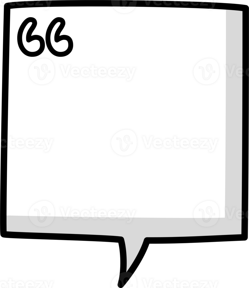 Black and white color speech bubble balloon with quotation marks, icon sticker memo keyword planner text box banner png