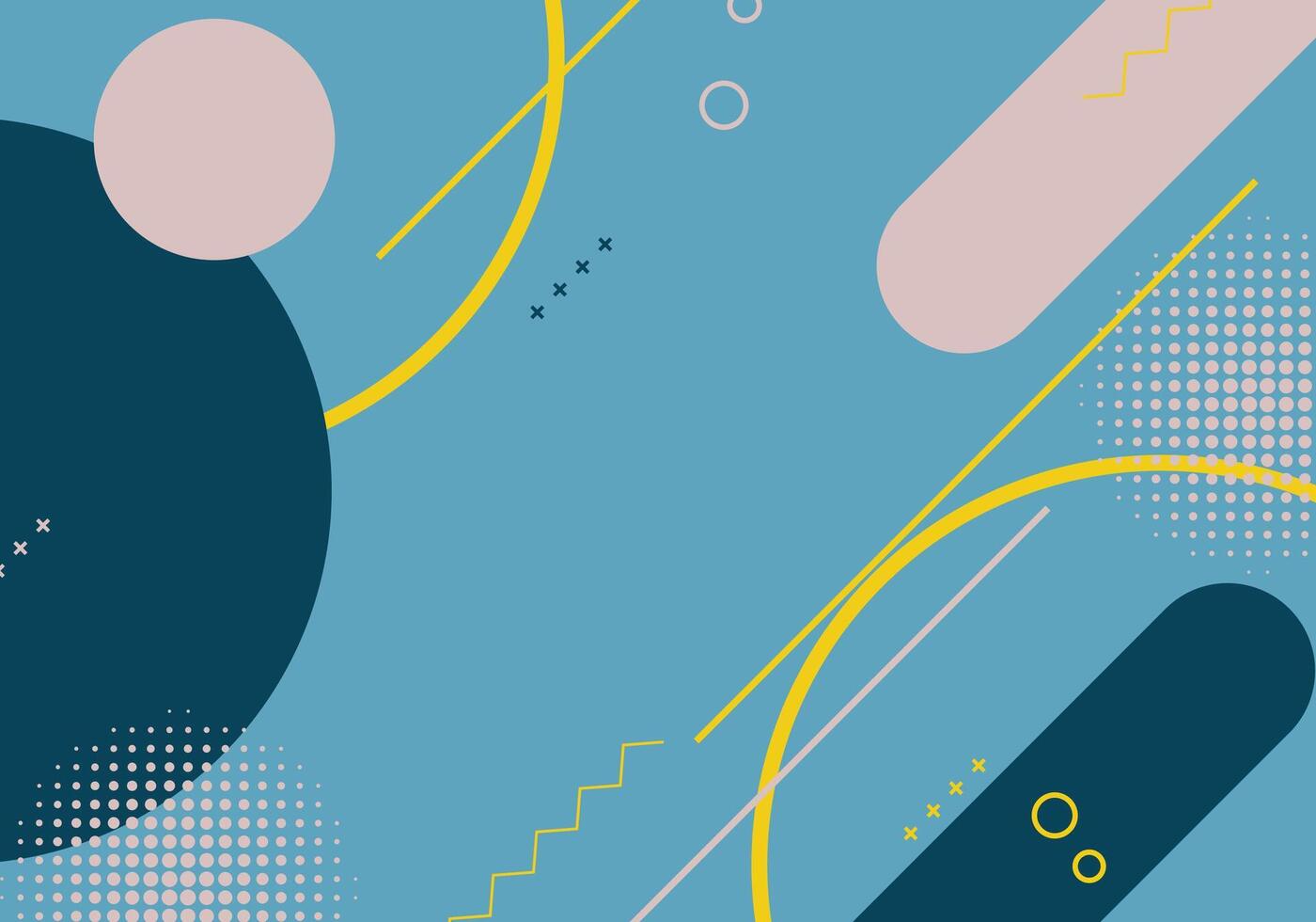 Geometric banner background with memphis elements. vector