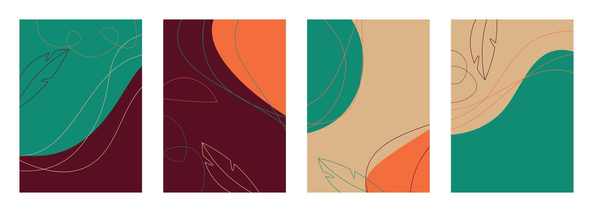 Minimalist abstract hand drawn set background. vector