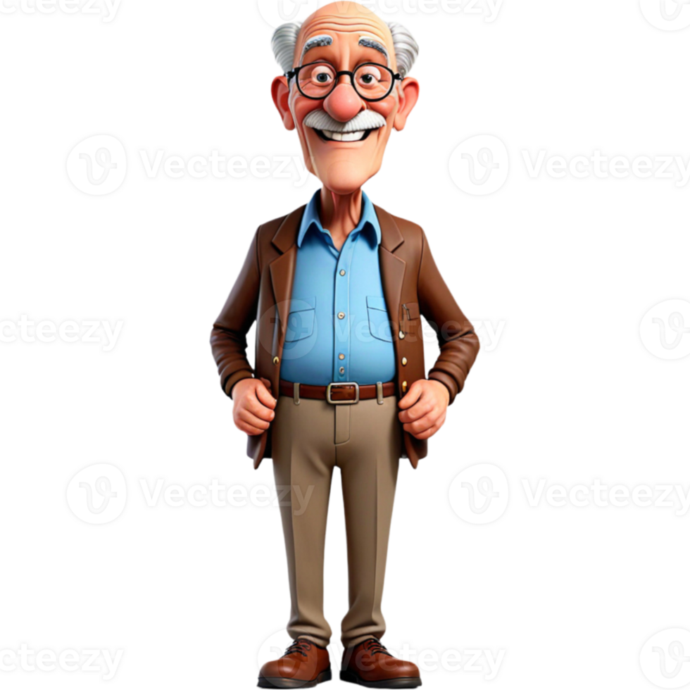 Cartoon Grandfather Character png