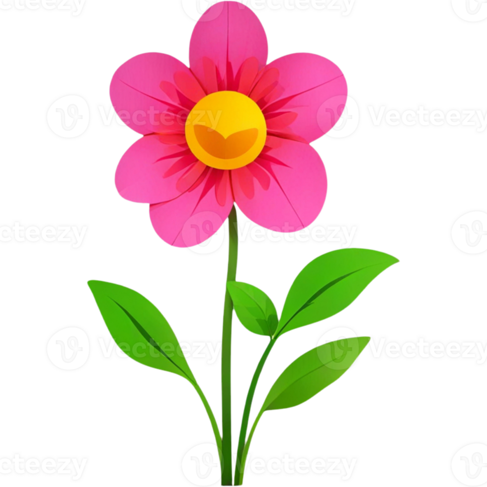 Flat Design of a Growing Flower png