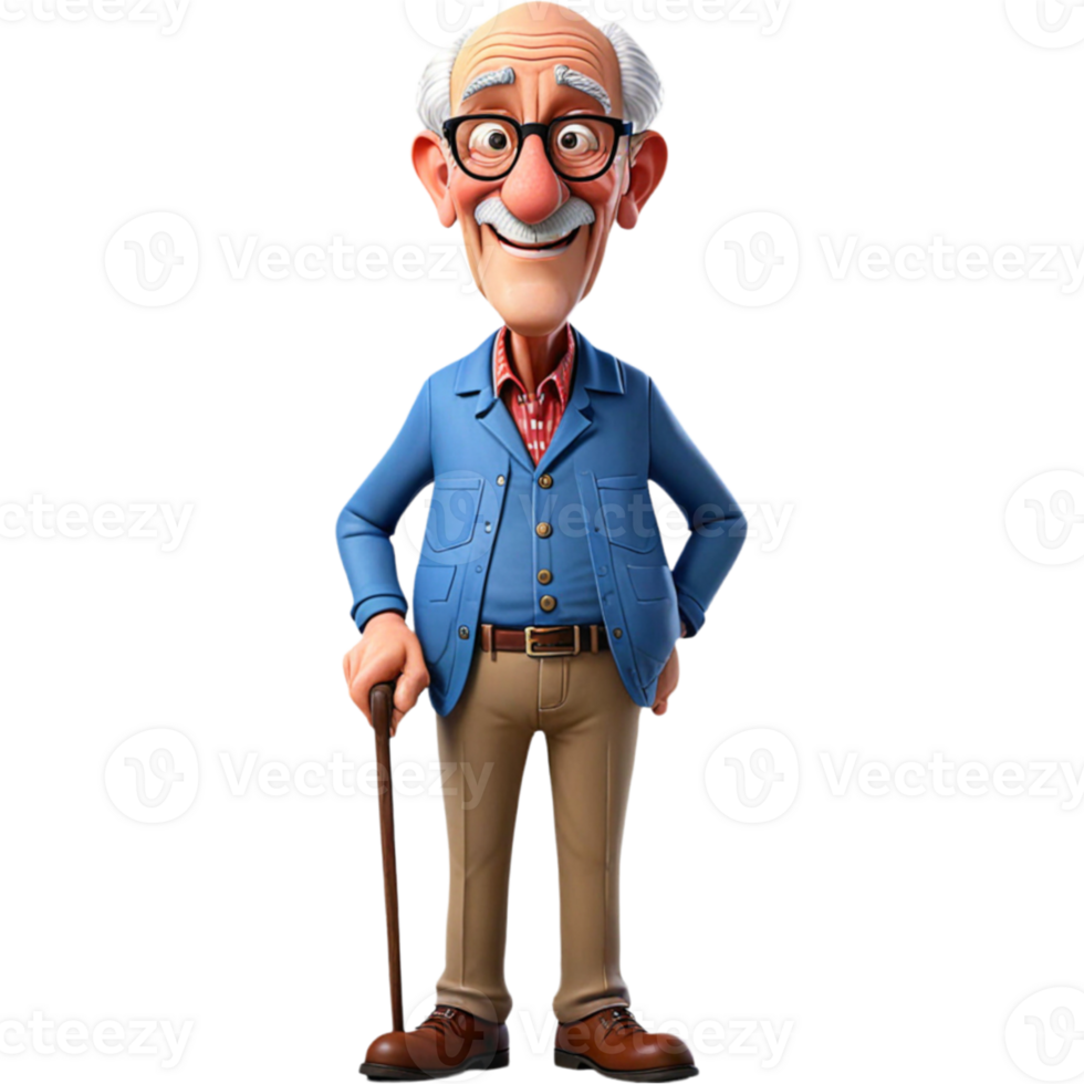 Cartoon Grandfather Character png