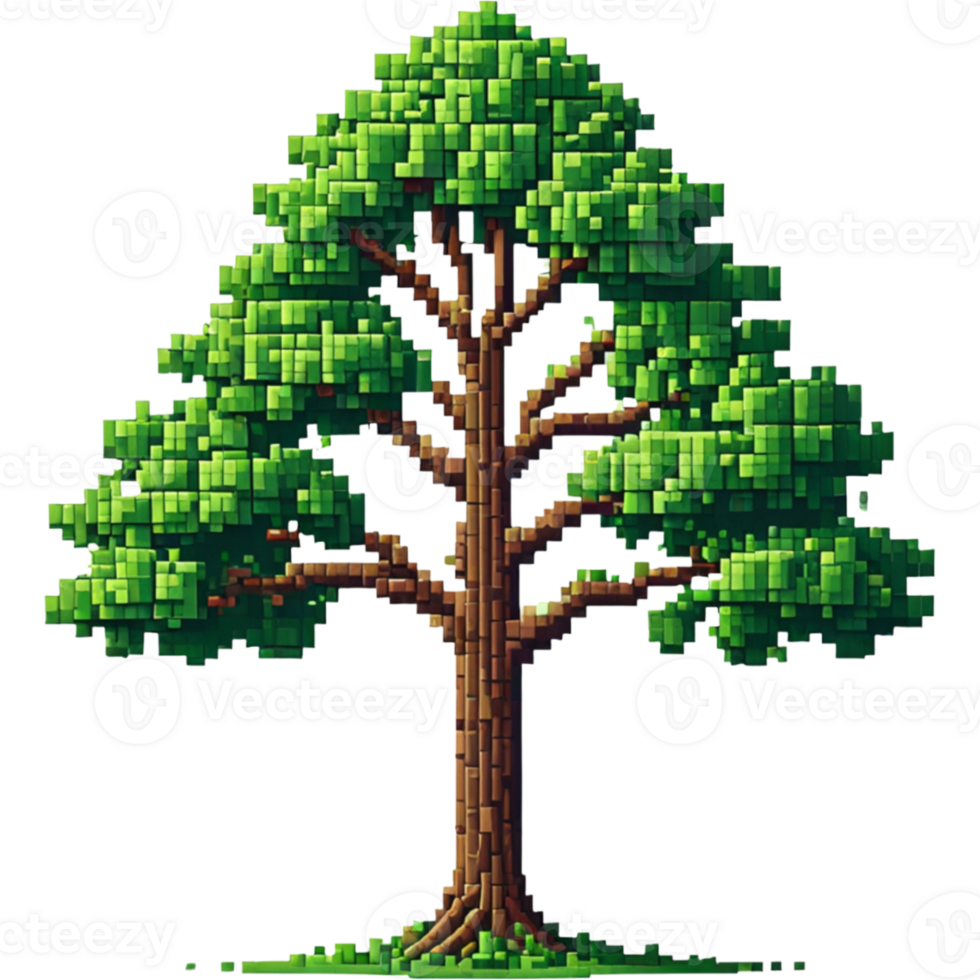 Tree Icon in Pixel Art png