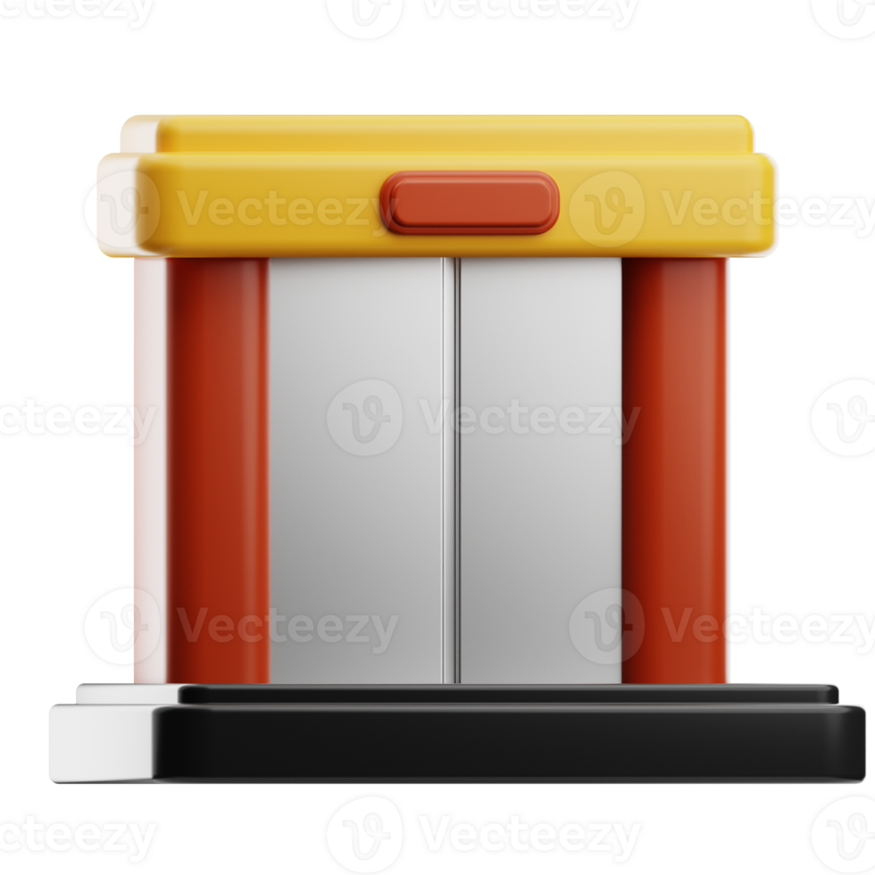 Lift travel holiday illustration 3d png