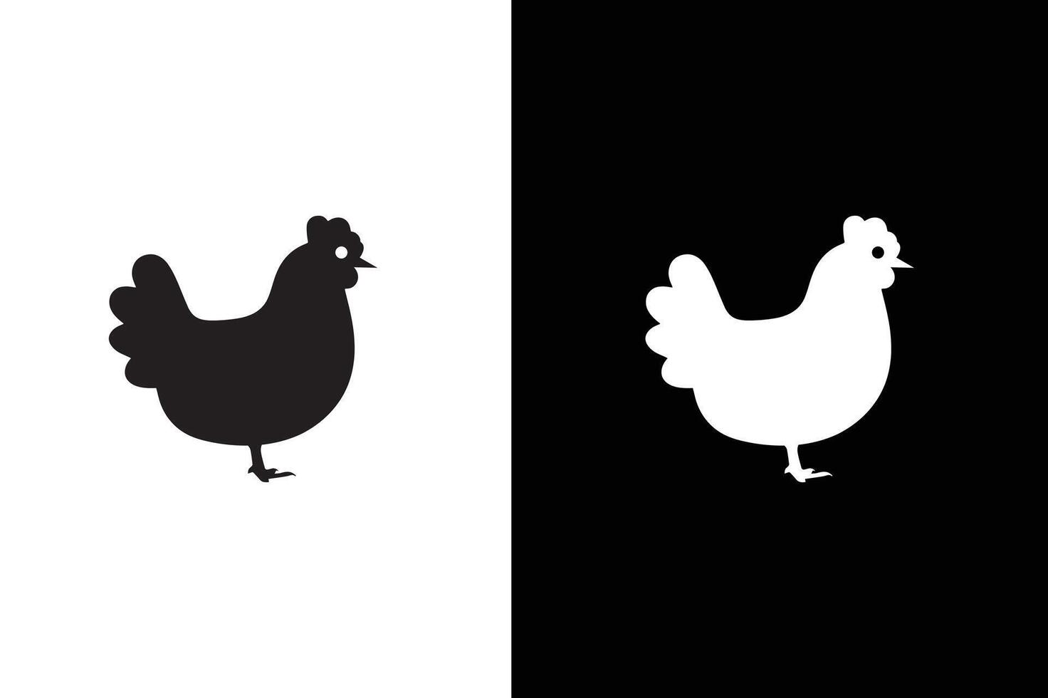 chicken icon illustration. simple chicken icon illustration design, cute hen symbol. vector