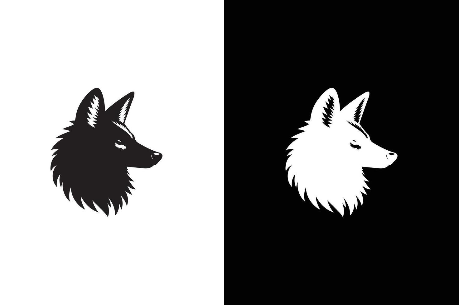 illustration Silhouette of aardwolf isolated on white black background vector