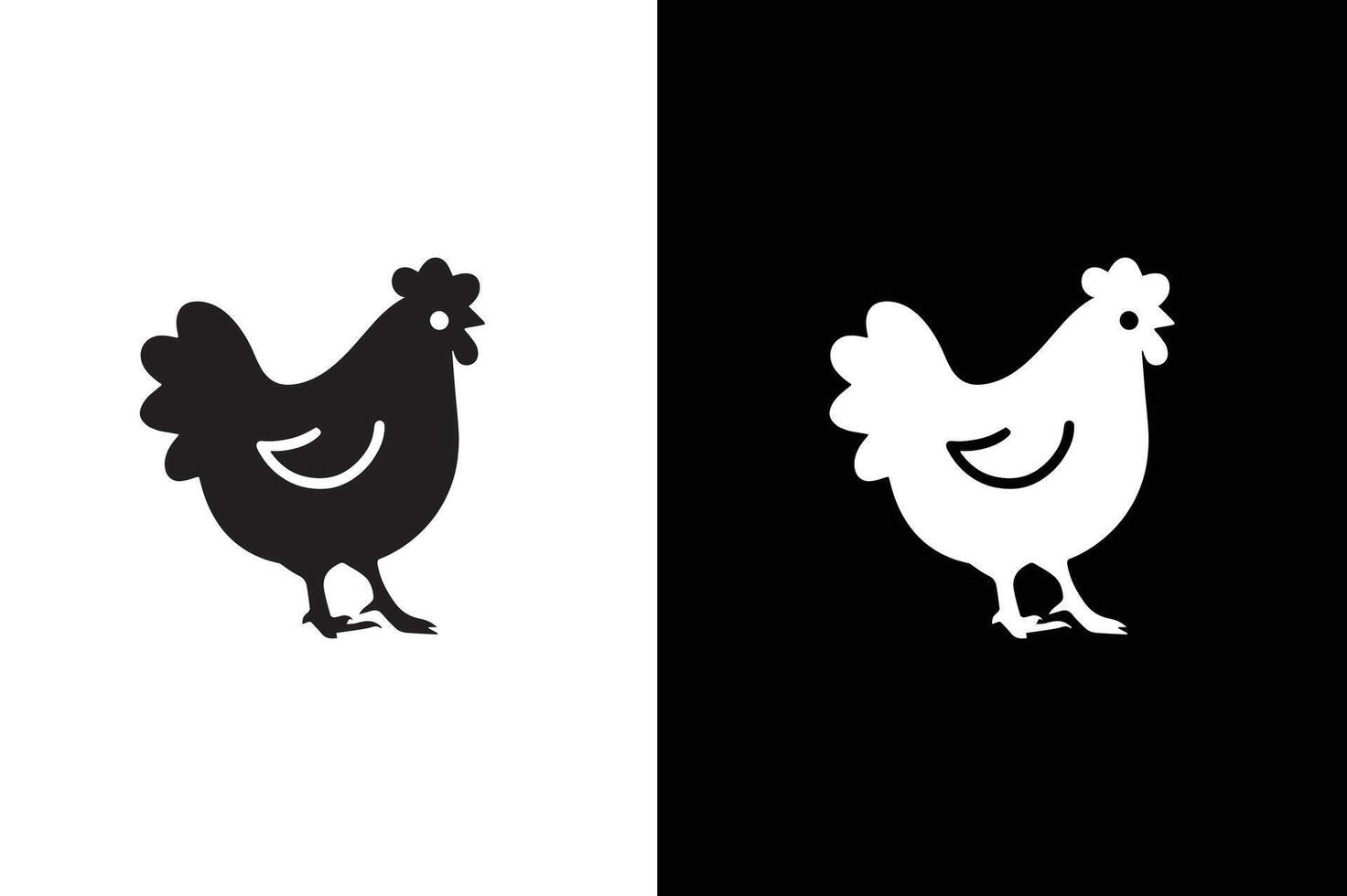 chicken icon illustration. simple chicken icon illustration design, cute hen symbol. vector