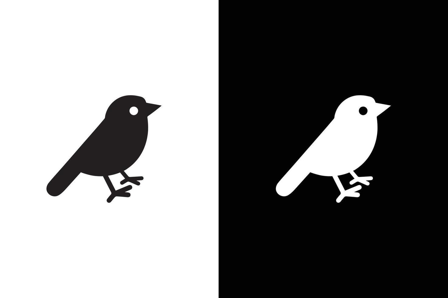 Bird icon, silhouette, on white black background. A Bird black white Silhouette . vector