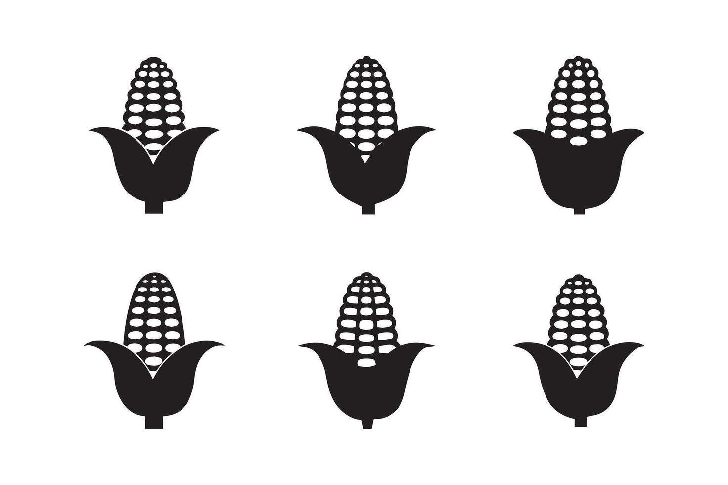 set of corn Icon sign isolated for graphic and web design. wheat oats, Vegetarian, vegan, harvest. Vegetables symbol template vector