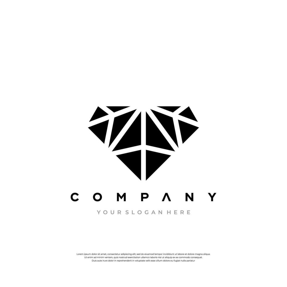 Heartfelt Diamond Emblem Logo vector