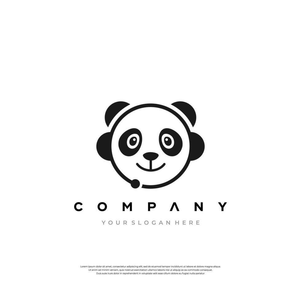 Embrace the cuteness with this panda bear logo design template. vector