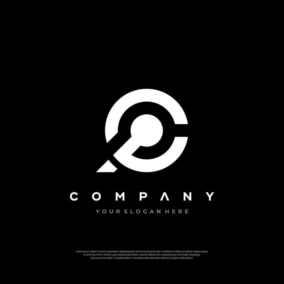 Letter PC Monogram Logo vector