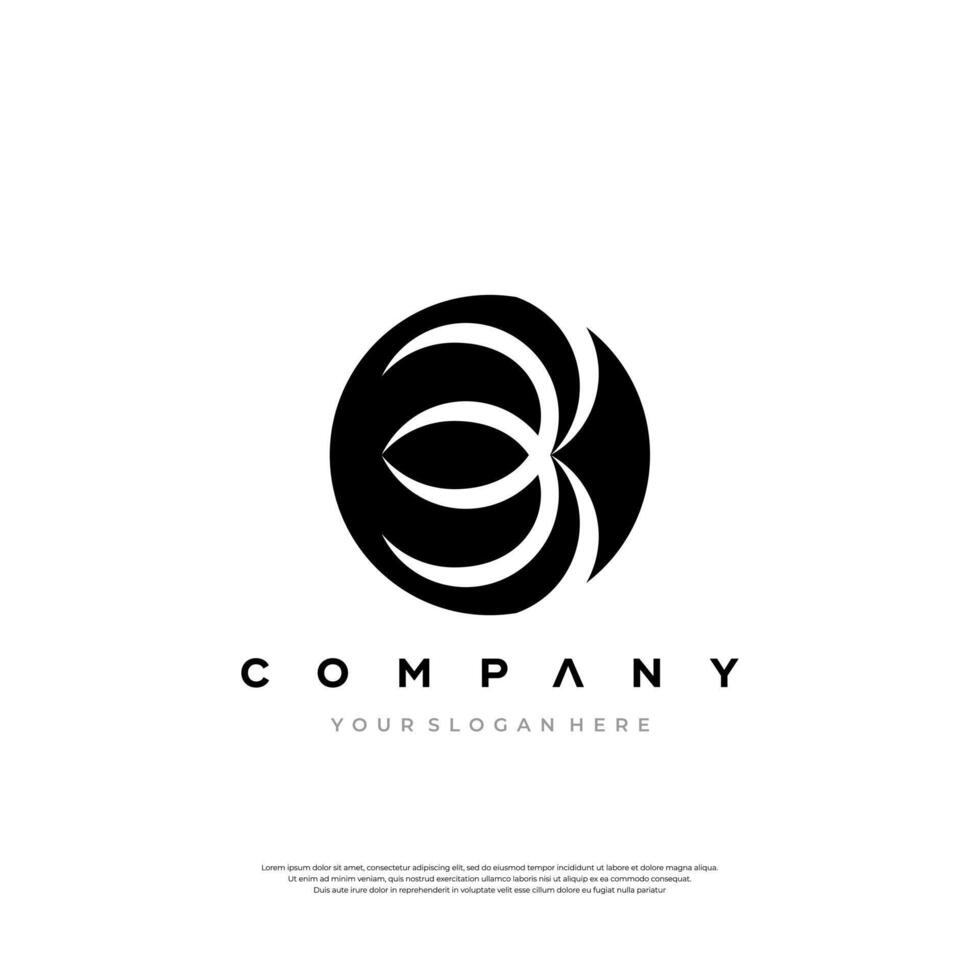 Minimalist modern abstract letter B logo. This logo icon incorporate with two round triangle in the creative way. vector