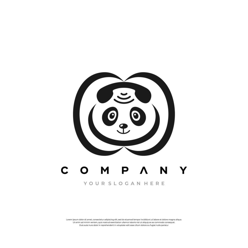 Loving this panda bear logo design template vector