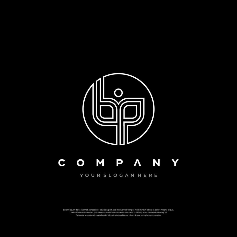 Letter BP or PB initial monogram logo design vector