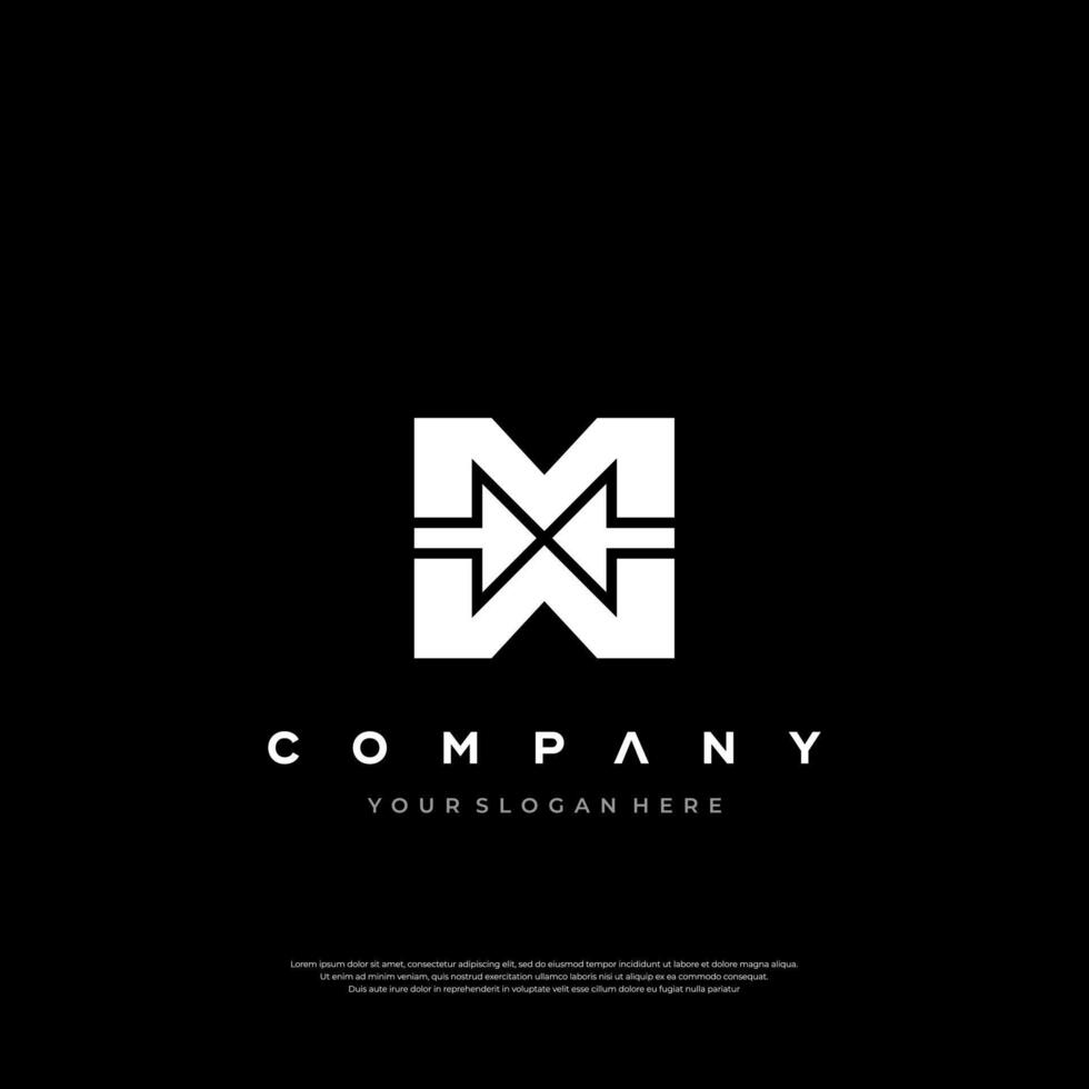Letter MW logo combined with Arrow vector