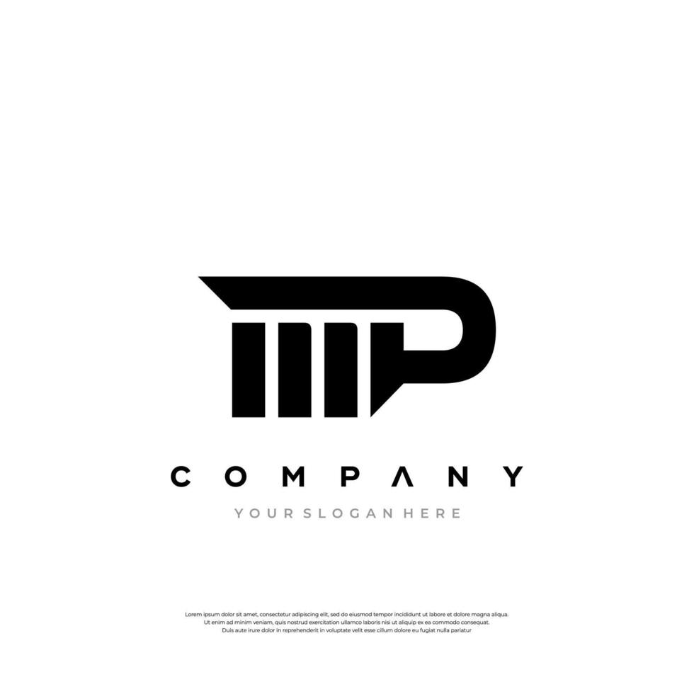 Initial letter MP with leaf logo concept element, letter MP logo vector