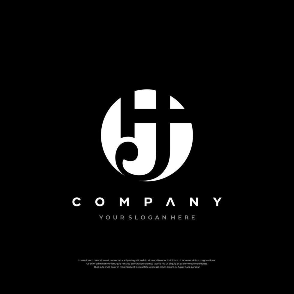 Modern letter HJ logo design vector
