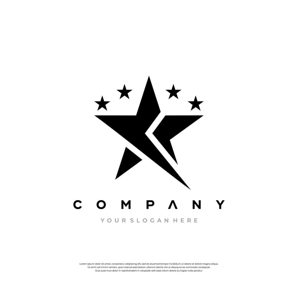 Stylized linear shape star logo design vector