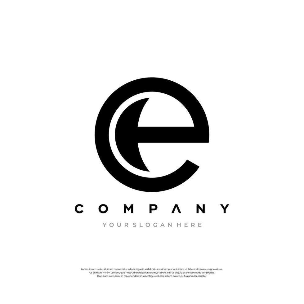e initial logo design template vector