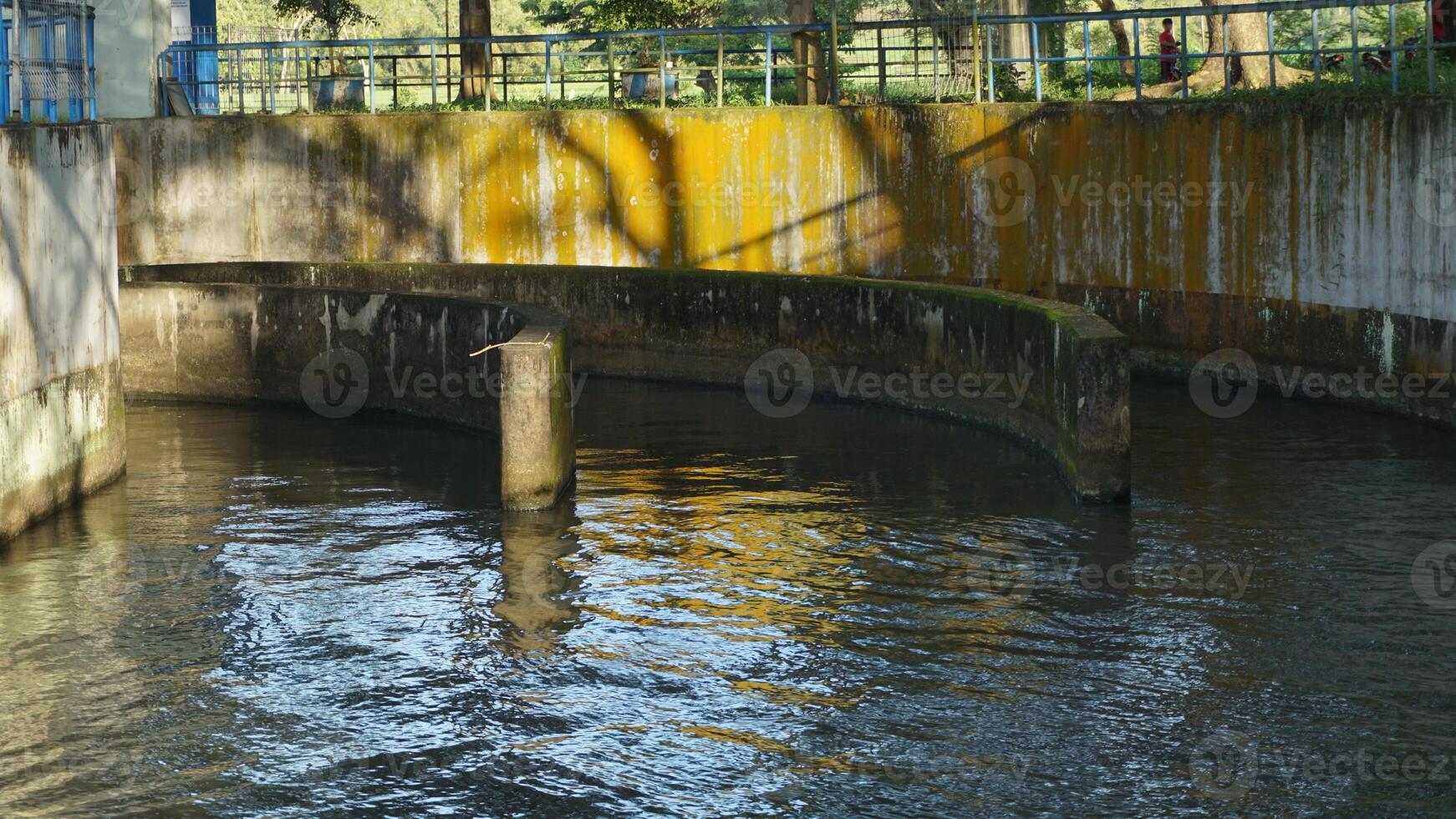 Closed locks on the river, Transport water channel on the river. Dam water chamber. photo